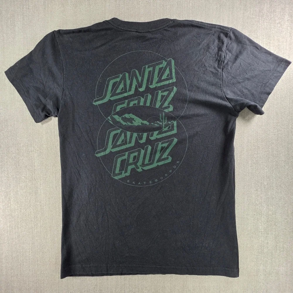 Santa Cruz Graphic T-Shirt Mens Small Black Green Logo Eco Tee